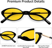 ÉÌƷͼƬ 22 | B0H2VP4ZBG | FEISEDY Oval Cat Eye Sunglasses for Women, 90s Narrow Y2K Shades B0435