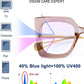 商品图片 48 | B08DF5QRXC | FEISEDY Oversized Square Blue Light Blocking Glasses Eye Strain Glare Pearl Inlay Arm Cat Eye Fashion Eyewear B2639