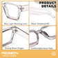 商品图片 29 | B0DXDYMMPM | FEISEDY Retro Blue Light Blocking Glasses for Women Men 90s Classic Rectangle Frame Thick Chic Computer Eyeglasses B2383R