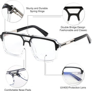 ÉÌƷͼƬ 37 | B0D9NJ18RZ | FEISEDY Retro Aviator Square Blue Light Glasses for Men Women B0209