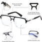 商品图片 37 | B0D9NJ18RZ | FEISEDY Retro Aviator Square Blue Light Glasses for Men Women B0209