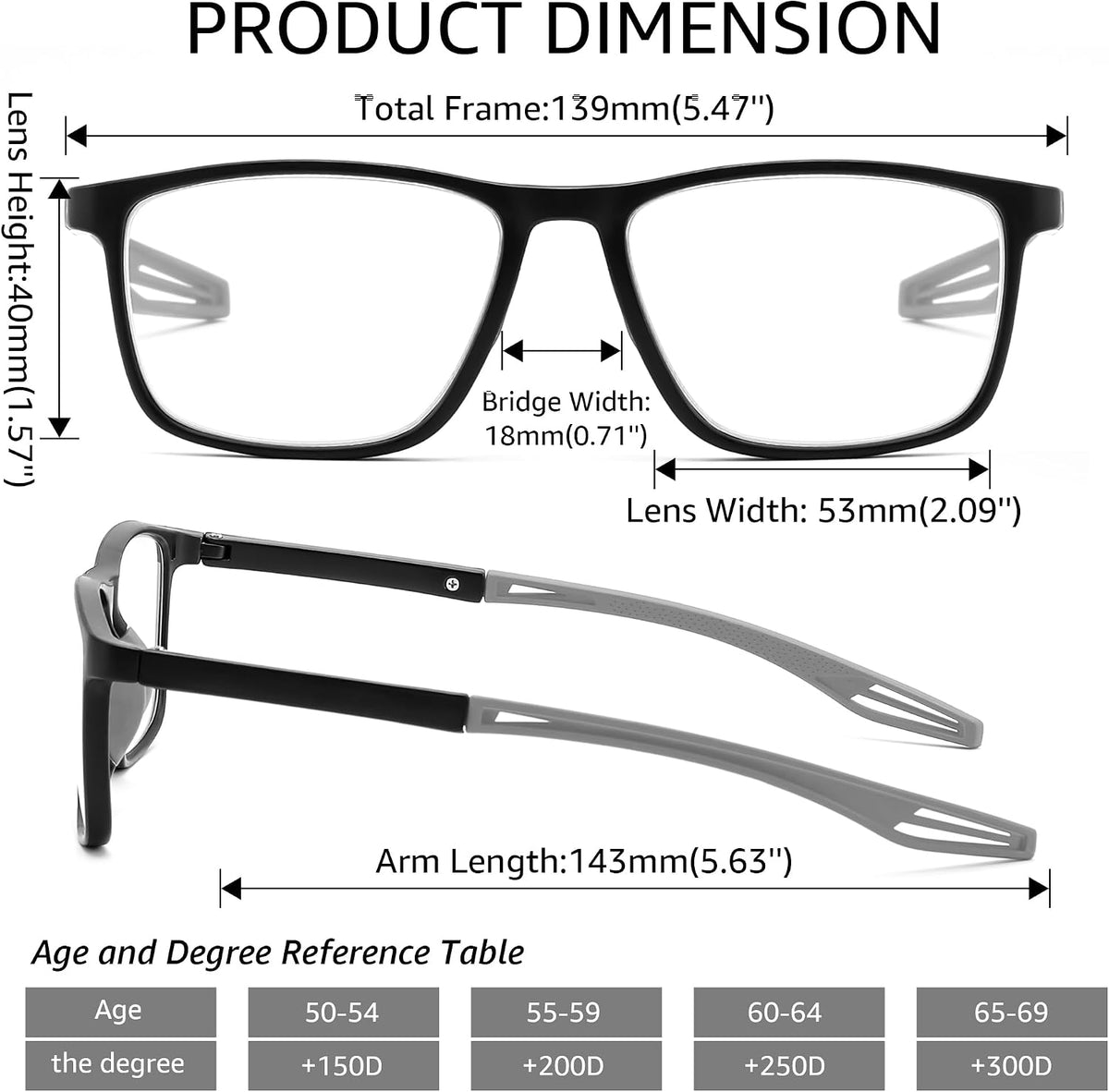 ÉÌƷͼƬ 6 | B0FX27T9FM | FEISEDY 3 Packs Blue Light Reading Glasses for Men, Sports Style TR90 Readers, Classic Lightweight Eyeglasses B0336