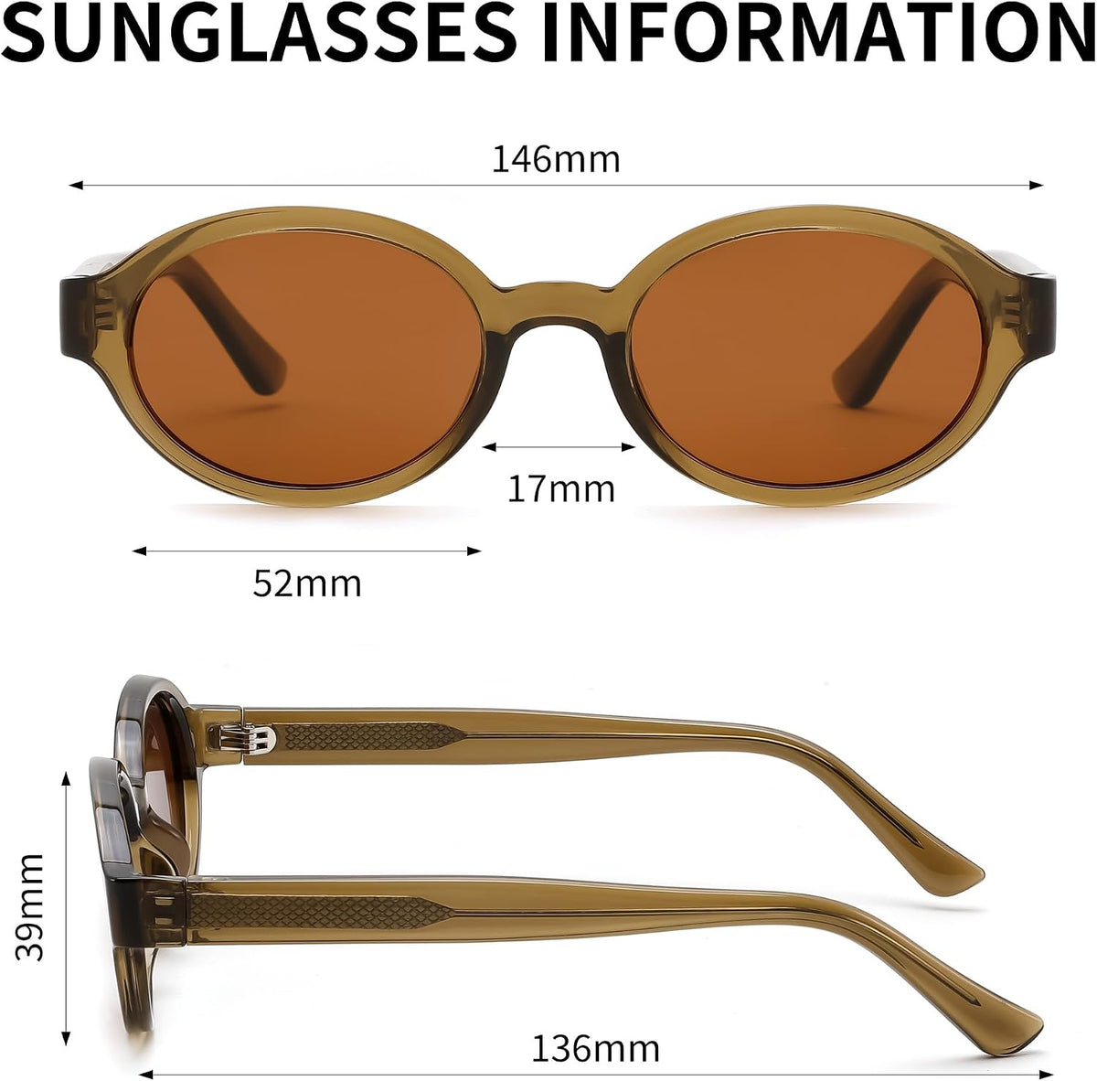 ÉÌƷͼƬ 7 | B0H1WBQD3Y | FEISEDY Retro Oval Y2K Polarized Sunglasses for Women Men B0442