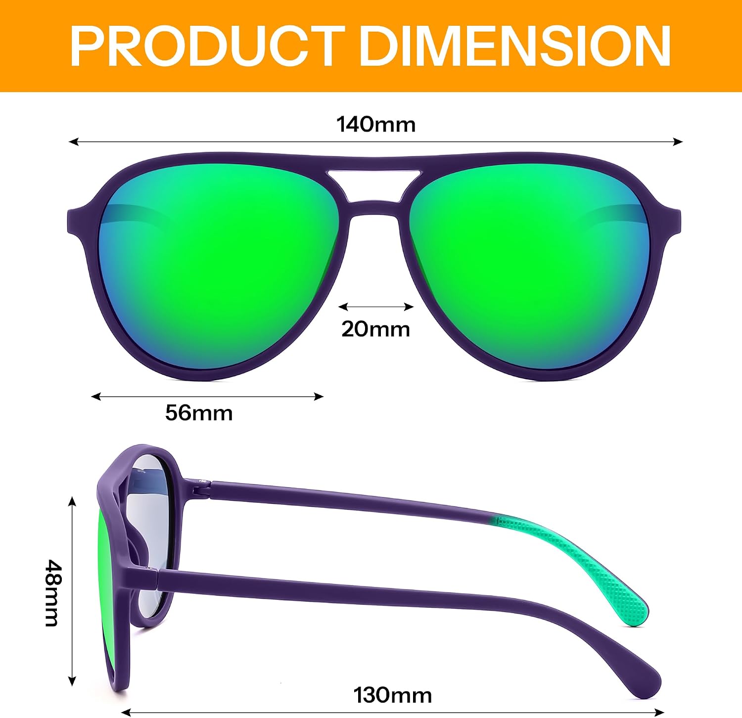 商品图片 34 | B0FY6J455M | FEISEDY Polarized Aviator Sunglasses for Men Women Trendy Sports B0324 | 100% UV400 protection, HD TAC lenses, Lightweight & durable, Driving, Hiking, Fishing, 50% recycled materials