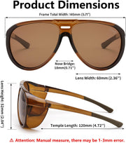 ÉÌƷͼƬ 32 | B0CT5M1L9R | FEISEDY Polarized Aviator Sunglasses Men Women Oversized Round Steampunk Sunglasses Side Shield Goggles B0095