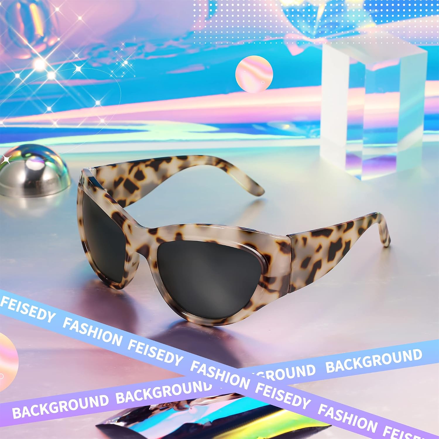 商品图片 24 | B0BQBWYZF6 | FEISEDY Trendy Y2k Sunglasses Women Men Oversized Shield Sunglasses Fashion Wrap Around Futuristic Glasses B2359
