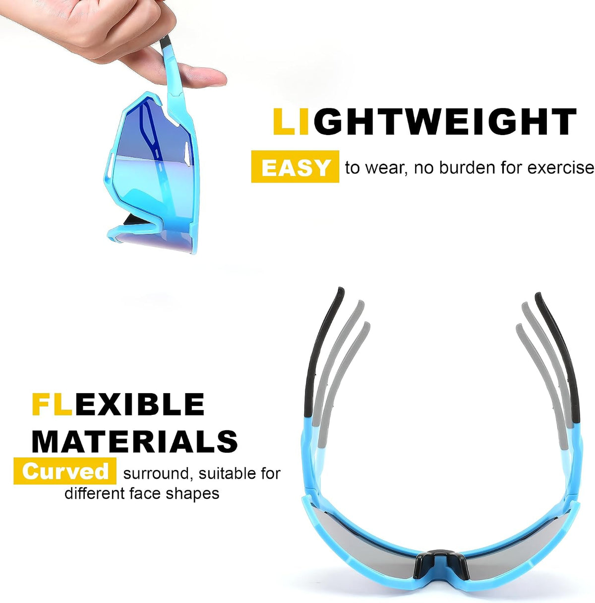 ÉÌƷͼƬ 19 | B0CNGK88DC | FEISEDY Sport Sunglasses for Men Women, Cycling Glasses with UV Protection, for Baseball, Ski, Runing, Golf B0082