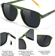 ÉÌƷͼƬ 22 | B0F4D461TF | FEISEDY Polarized Aviator Mens Sunglasses Square Modern Women Vintage Style Acetate Frame UV400 B0191