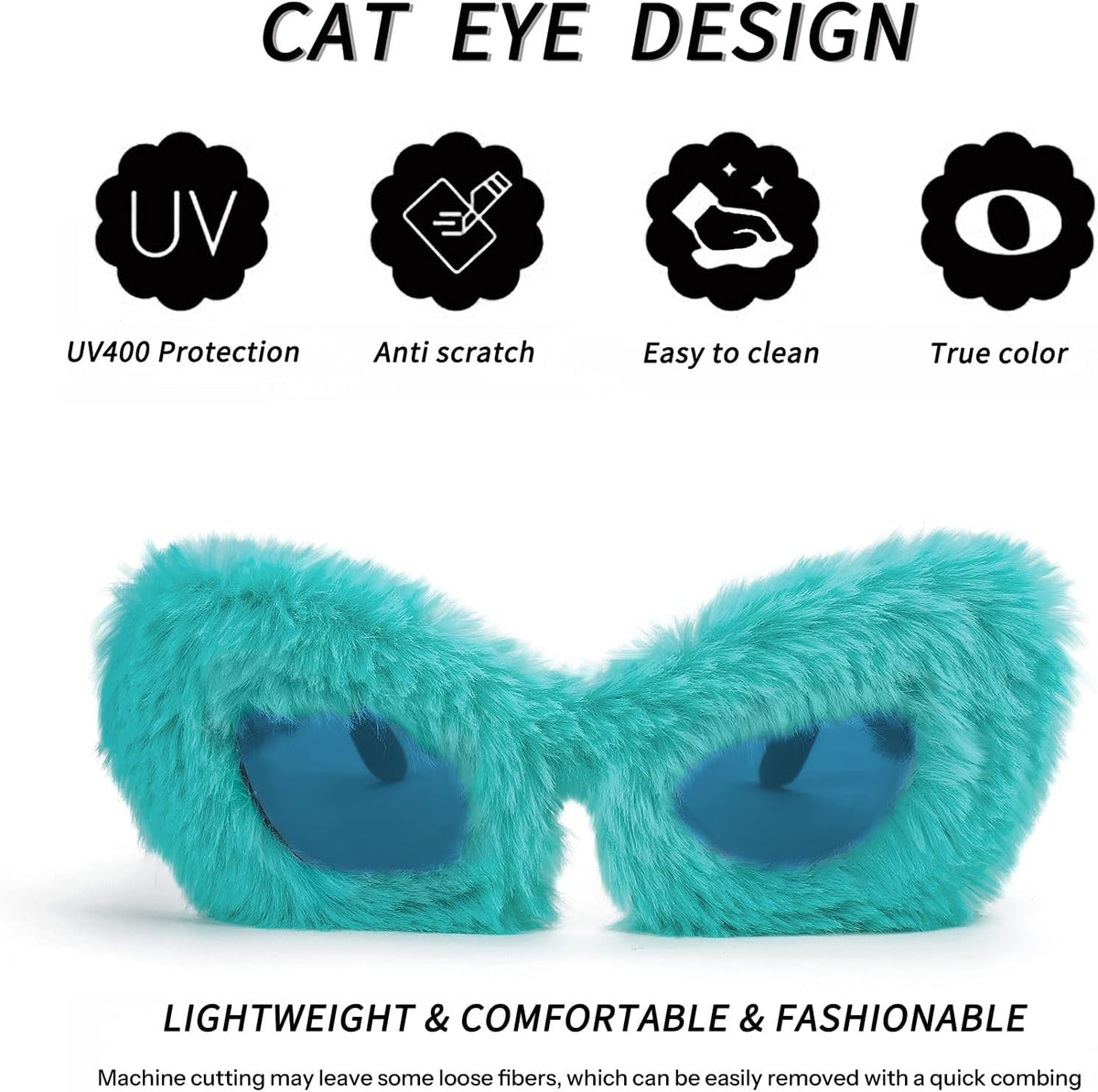 ÉÌƷͼƬ 25 | B09PN9V5N6 | FEISEDY Sunglasses Women Plush Fuzzy Soft Velvet Party Masquerade B2877