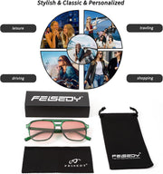 ÉÌƷͼƬ 21 | B0B3XKHTR1 | FEISEDY Retro Square Aviator Sunglasses Women Men 70s Vintage Trendy Plastic Frame Sun Glasses B2835