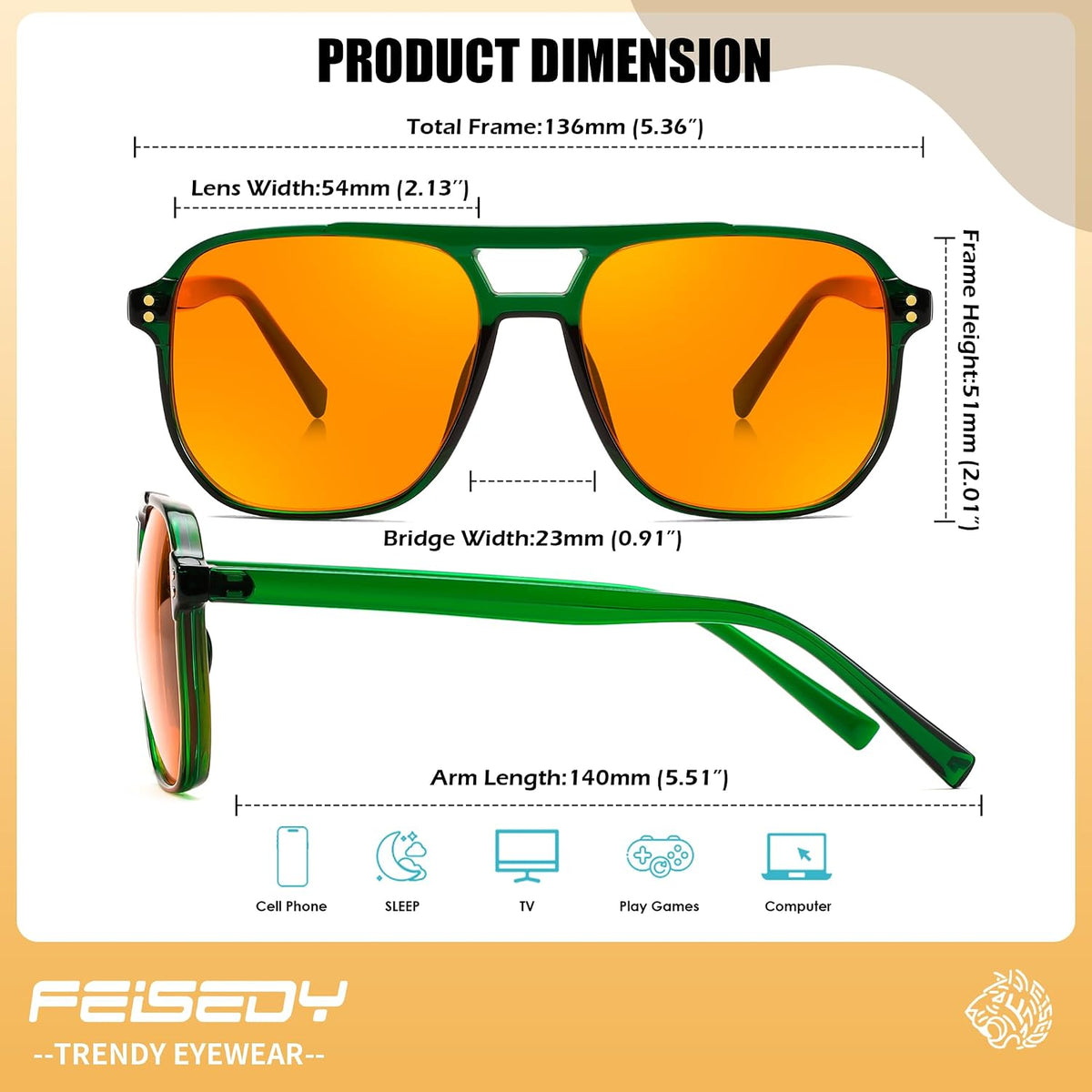 ÉÌƷͼƬ 72 | B0GCVQFPW9 | FEISEDY Blue Light Glasses for Computer Gaming Anti Eyestrain Glasses G2835