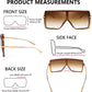 商品图片 4 | B097CVFDZT | FEISEDY Flat Top Oversized Shield Sunglasses Women Men Square Fashion Rimless Shades UV400 B2784