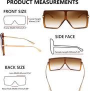 ÉÌƷͼƬ 4 | B097CVFDZT | FEISEDY Flat Top Oversized Shield Sunglasses Women Men Square Fashion Rimless Shades UV400 B2784