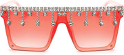 ÉÌƷͼƬ 6 | B0BKRG4KXC | FEISEDY Oversized Square Trendy Sunglasses Womens Crystal Tassels Sparkling Shades Flat Top Visor B2976