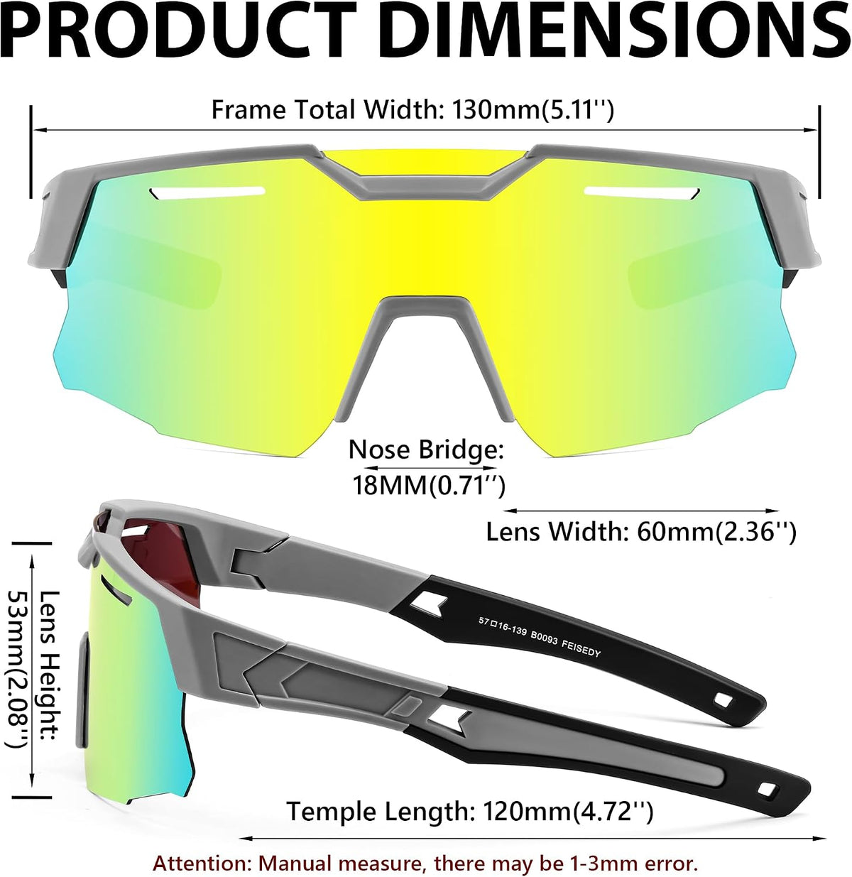 ÉÌƷͼƬ 27 | B0D78P6WRV | FEISEDY Kids Teens Baseball Polarized Sunglasses Sports Cycling Glasses for Youth Boys Girls Age 8-16 B0157