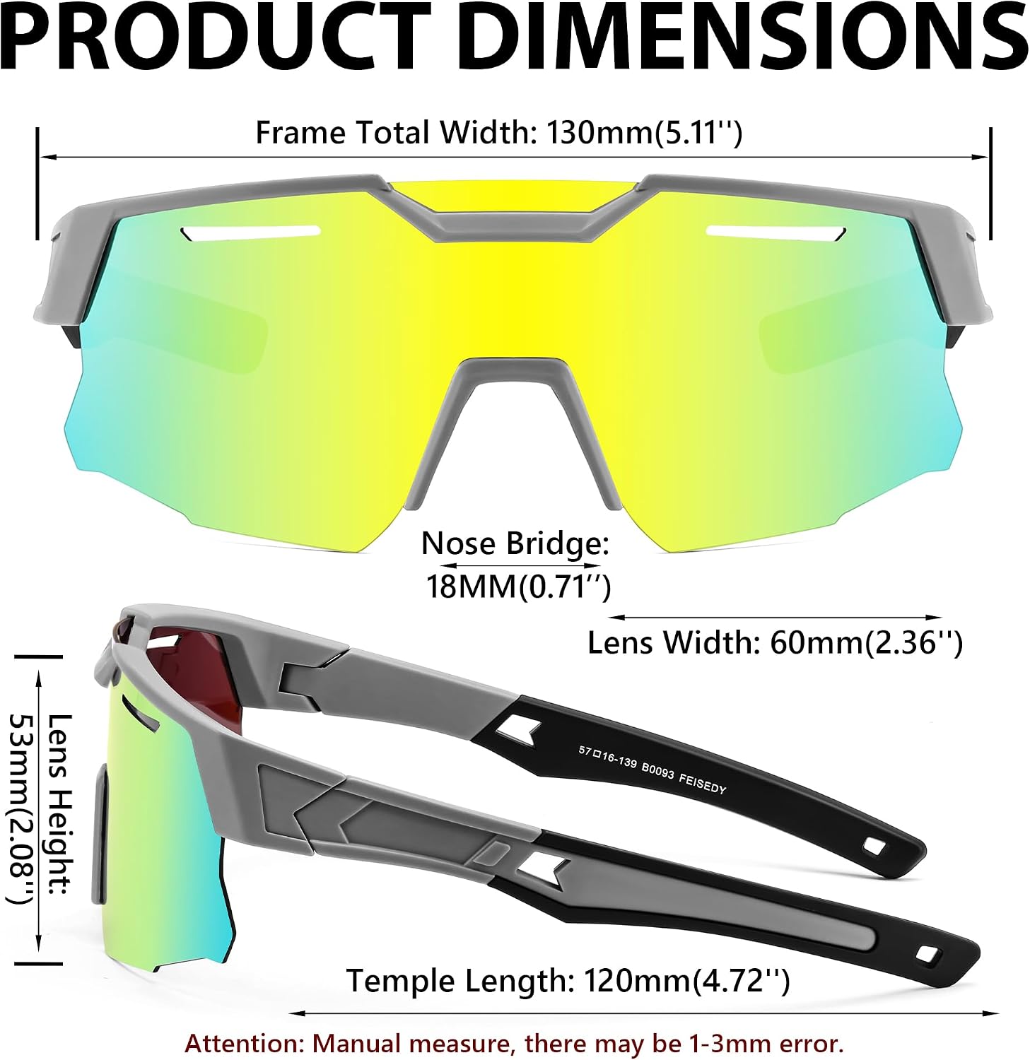 商品图片 27 | B0D78P6WRV | FEISEDY Kids Teens Baseball Polarized Sunglasses Sports Cycling Glasses for Youth Boys Girls Age 8-16 B0157