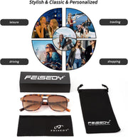 ÉÌƷͼƬ 7 | B0B3XKHTR1 | FEISEDY Retro Square Aviator Sunglasses Women Men 70s Vintage Trendy Plastic Frame Sun Glasses B2835