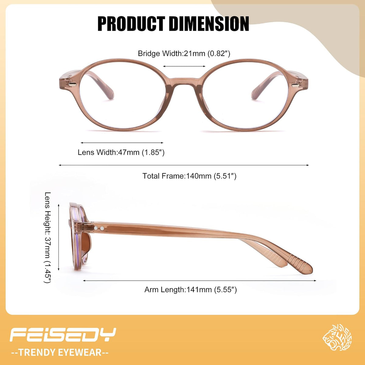 ÉÌƷͼƬ 41 | B0DJ4YNFXZ | FEISEDY Vintage Oval Blue Light Glasses for Women Men Stylish Lightweight 90s Eyeglasses Fake Nerd Y2k Eyewear Frame B0242