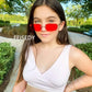 商品图片 62 | B0CY2Q4VW1 | FEISEDY Rimless Sunglasses Y2K Retro Small Narrow Rectangle Shades B2643