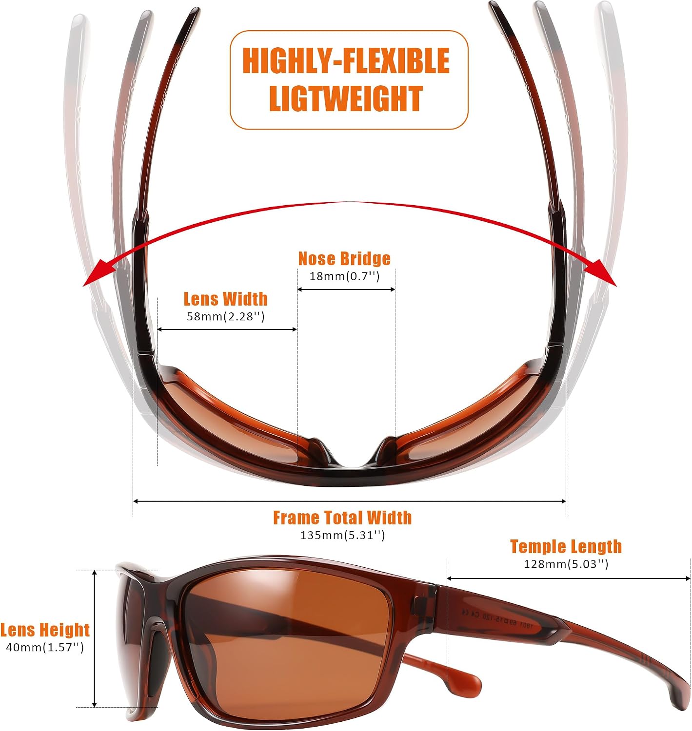 商品图片 4 | B0D8W3RFV6 | FEISEDY Fishing Sunglasses Men Women, Polarized UV400 Protection, Lightweight Wrap Around Frame B0195