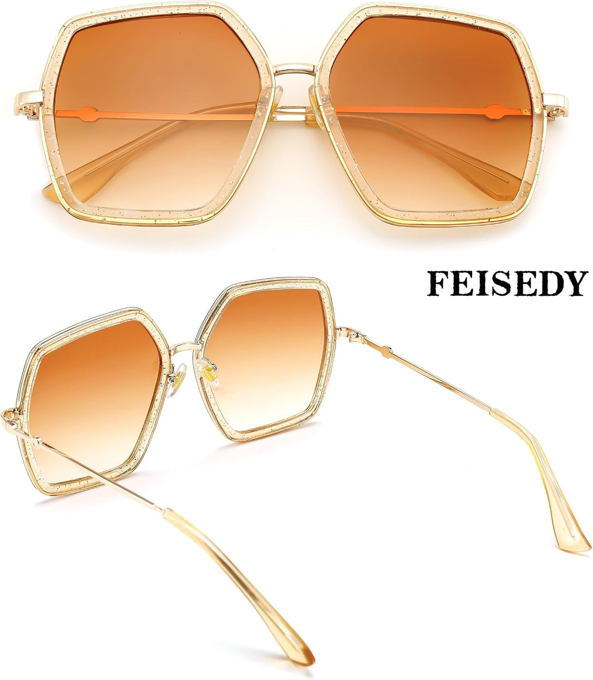 ÉÌƷͼƬ 33 | B08C7TTTDN | FEISEDY Women Large Hexagon Inspired Sunglasses Fashion Irregular Design Style Geometric B2503