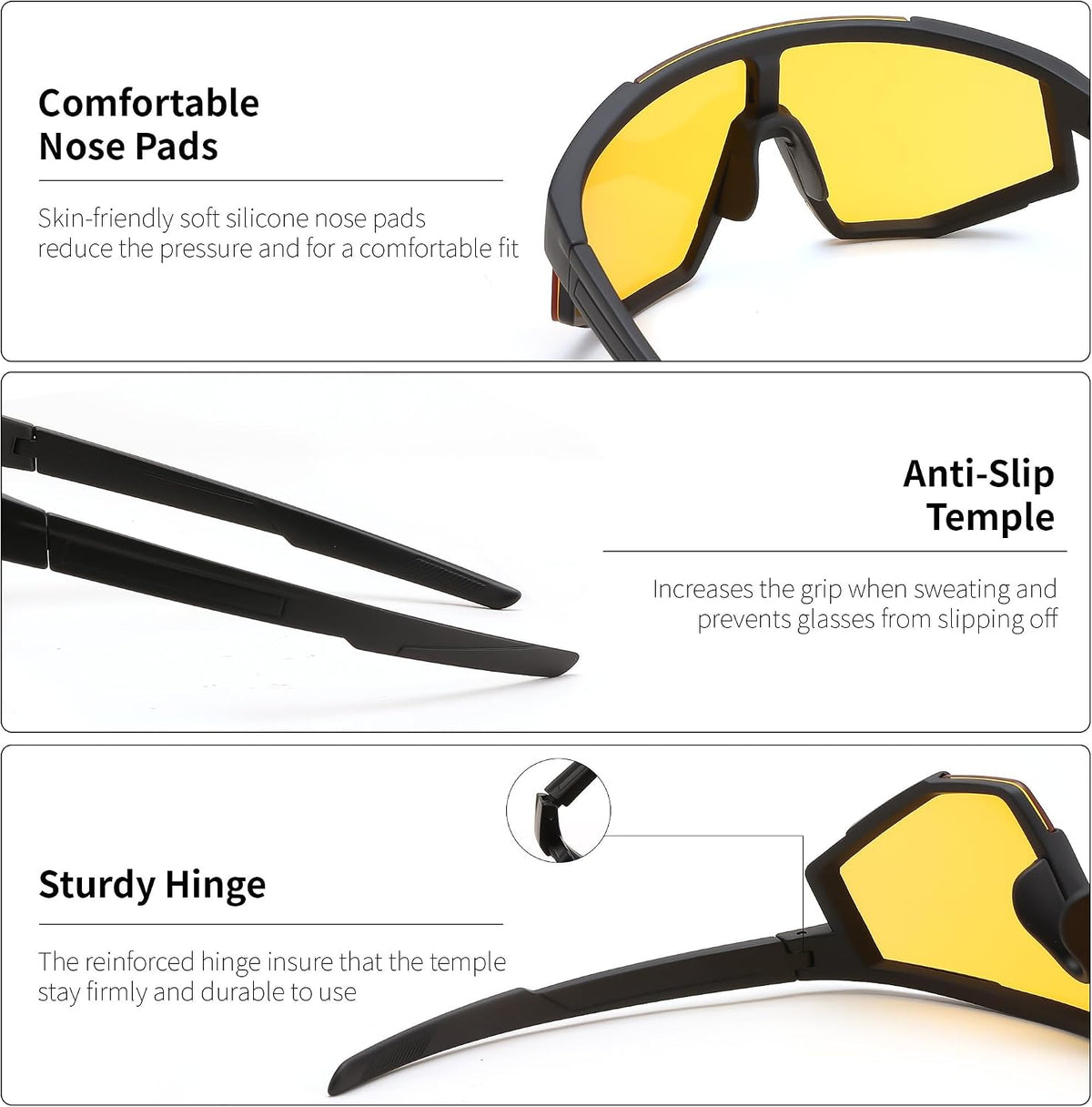 ÉÌƷͼƬ 4 | B0DFMBL68F | FEISEDY Photochromic Sports Sunglasses for Men Women Night Vision Cycling Driving Running Glasses B0233