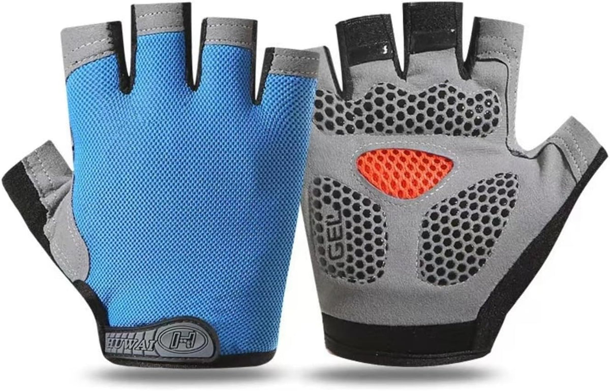 M(Palm Circ. 7.1- 8.3") | B0GZ43HHMY | Half Finger Cycling Gloves for Men Women, Breathable Anti-Slip Gel Palm Workout Gloves for Gym, Biking, Weight Lifting