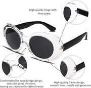 ÉÌƷͼƬ 73 | B074H8KFSZ | FEISEDY Sunglasses White Oval Clout Goggles for Women Men Retro Round Trendy Rimmed Clueless Costume Frame B2253