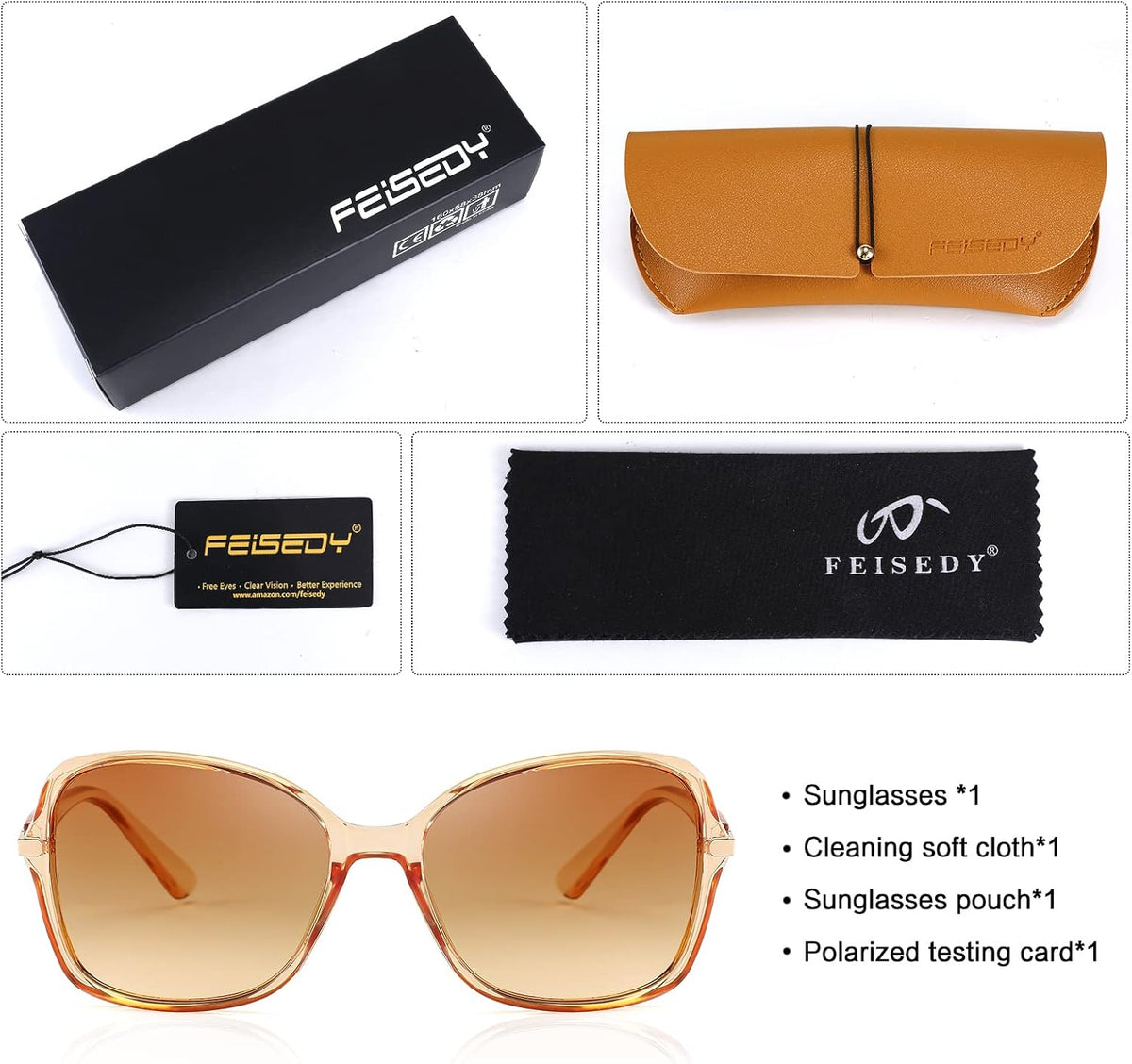 ÉÌƷͼƬ 21 | B09KC567VY | FEISEDY Womens Polarized Sunglasses UV400 Anti Glare Fashion Shades