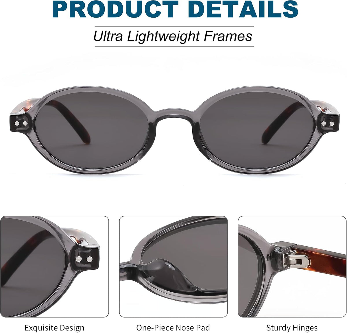 ÉÌƷͼƬ 28 | B0GV61HCD9 | FEISEDY Retro Oval Sunglasses for Women Small 90s Y2K UV Protection B1584