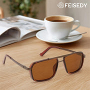 ÉÌƷͼƬ 20 | B0FDKZNCG9 | FEISEDY Retro Aviator Polarized Sunglasses For Women Men 70s Trendy B0292