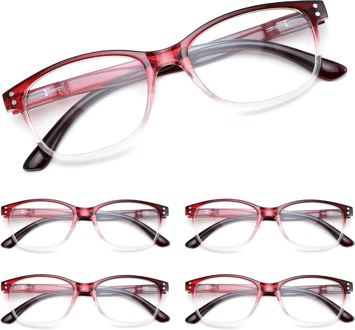 ÉÌƷͼƬ 46 | B0F7HQL9ND | FEISEDY 6/5 Pack Classic Reading Glasses Rectangular Readers B0297