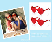 ÉÌƷͼƬ 20 | B09H3WMGMG | FEISEDY 2 Pack Rimless Heart Shaped Sunglasses Party Glasses Disco One Piece Transparent Trendy Love Glasses B2826-F2