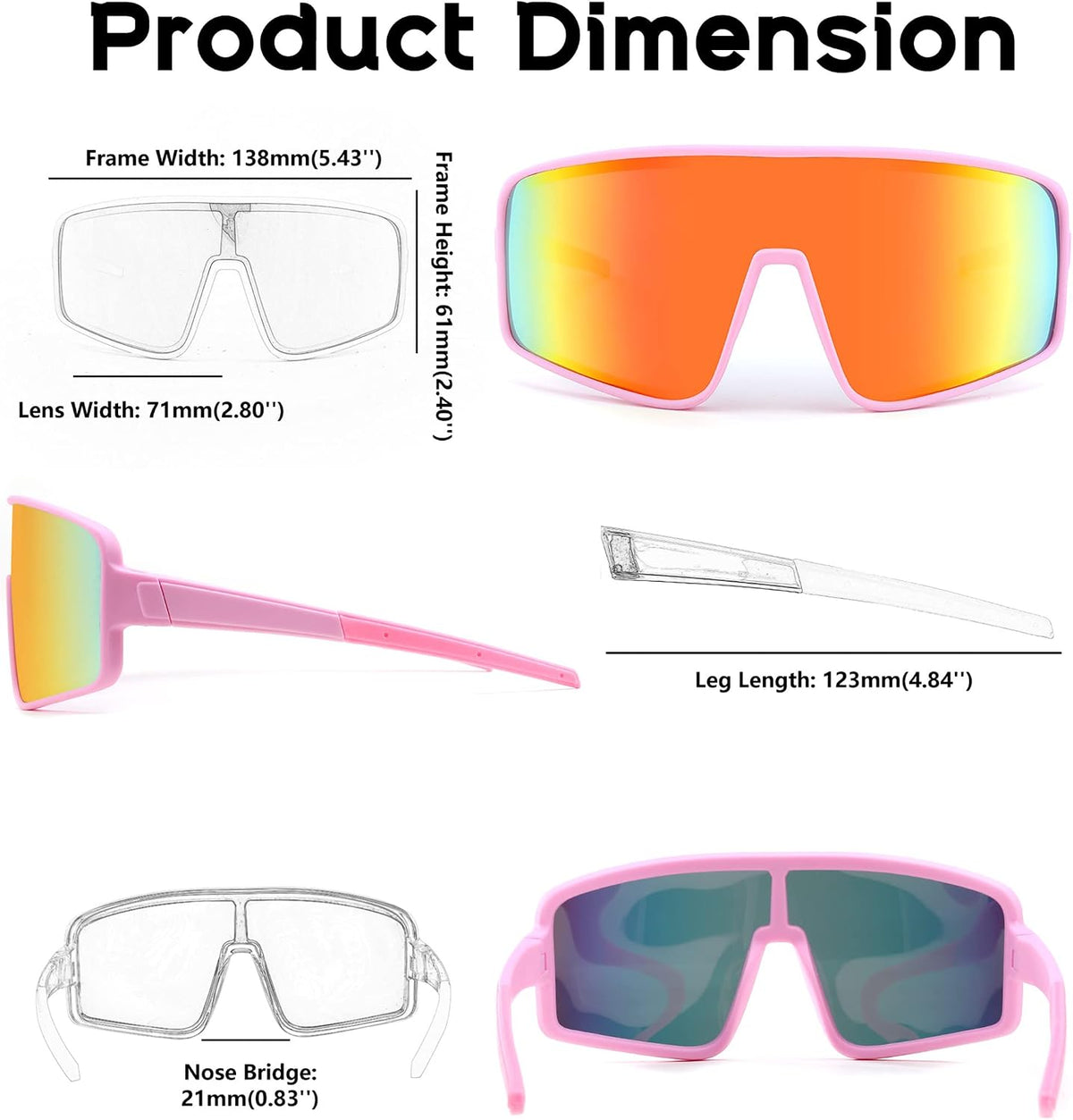 ÉÌƷͼƬ 46 | B0C785JPH3 | FEISEDY Sports Sunglasses, Polarized Oversized Shield for Women Men Youth, Baseball Cycling Running Outdoor Visor B2988
