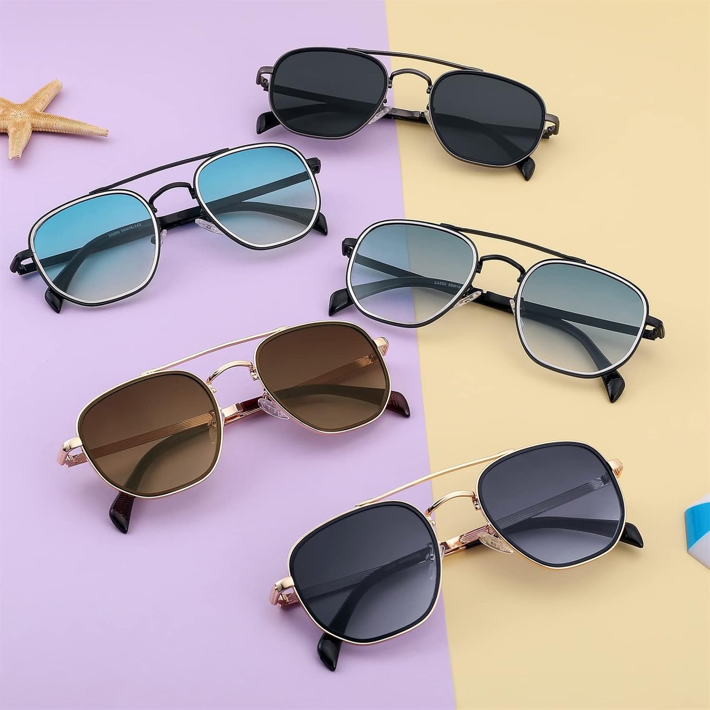 商品图片 14 | B0B38ZHMJL | FEISEDY Sunglasses Aviator Men Women 70s Sun Glasses Square Frame UV400 Protection B2953