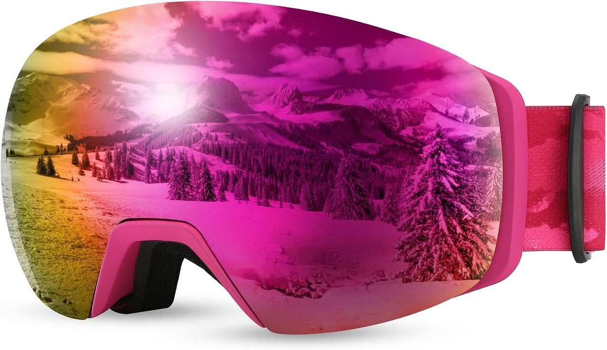 Revopurple Vlt 18% | B0CD3HZTBB | FEISEDY Magnetic Ski Goggles for Men Women Youth Frameless Snow Goggles 100% UV Protection Snowboard Goggles B0020