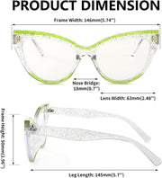 ÉÌƷͼƬ 2 | B0BB2D64DV | FEISEDY Women Oversized Blue Light Blocking Computer Glasses Fake Nerd Cat Eye Glasses Frame Anti Eyestrain B2323