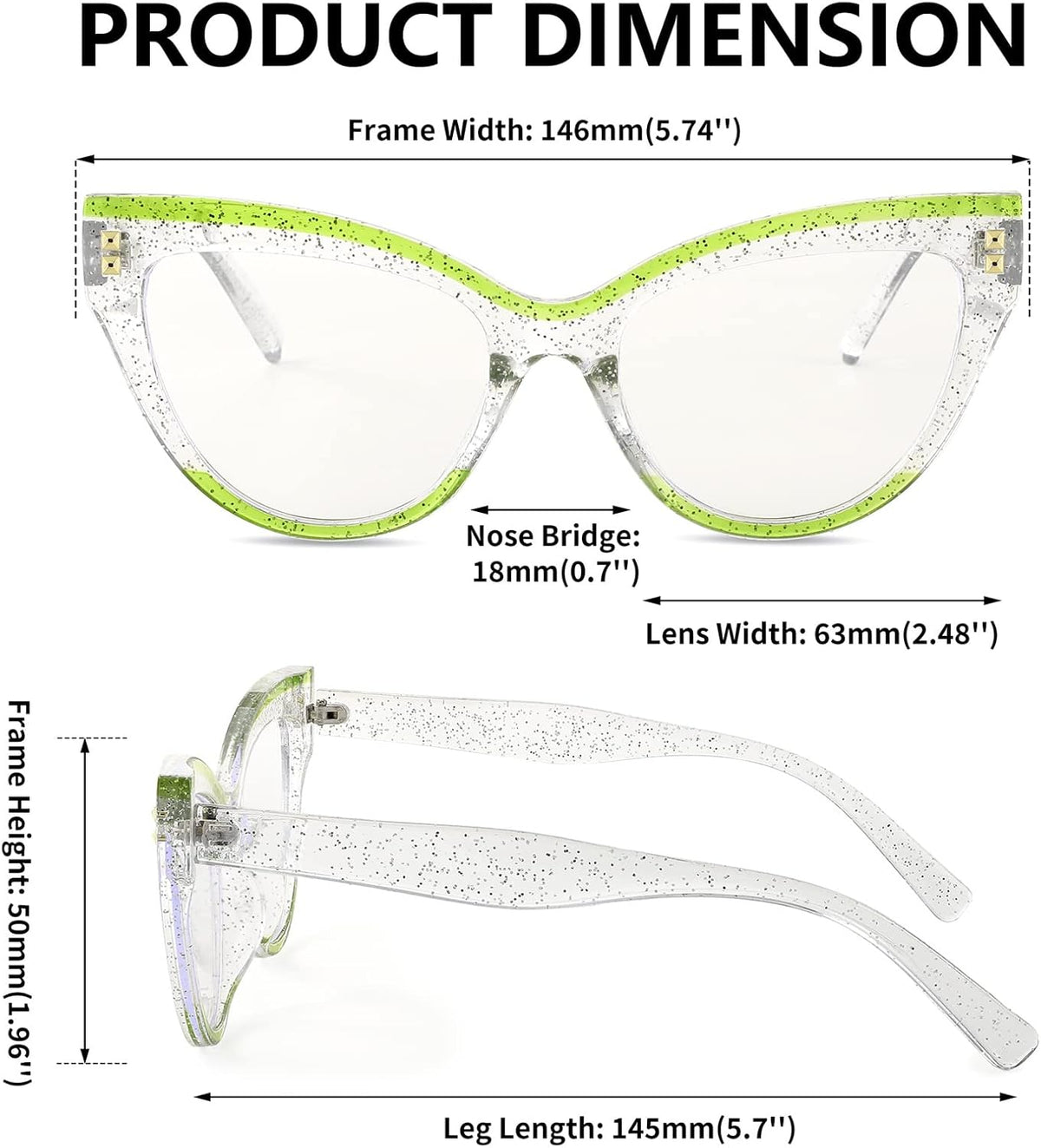 ÉÌƷͼƬ 2 | B0BB2D64DV | FEISEDY Women Oversized Blue Light Blocking Computer Glasses Fake Nerd Cat Eye Glasses Frame Anti Eyestrain B2323