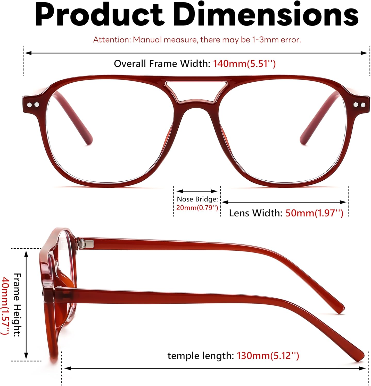 商品图片 38 | B0CY2LFJP7 | FEISEDY Blue Light Blocking Glasses Women Men Square Computer Lightweight Pilot Glasses Anti Eyestrain & UV Glare B0141
