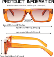 ÉÌƷͼƬ 7 | B0BFZXMDLD | FEISEDY Small Rectangle Sunglasses for Women Men Retro Trendy Thick Plastic Frame Sunglasses Y2K Futuristic Glasses B2339