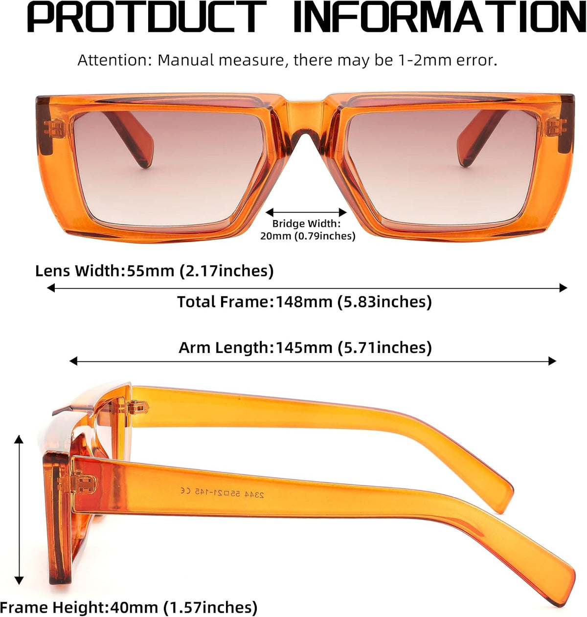 ÉÌƷͼƬ 7 | B0BFZXMDLD | FEISEDY Small Rectangle Sunglasses for Women Men Retro Trendy Thick Plastic Frame Sunglasses Y2K Futuristic Glasses B2339