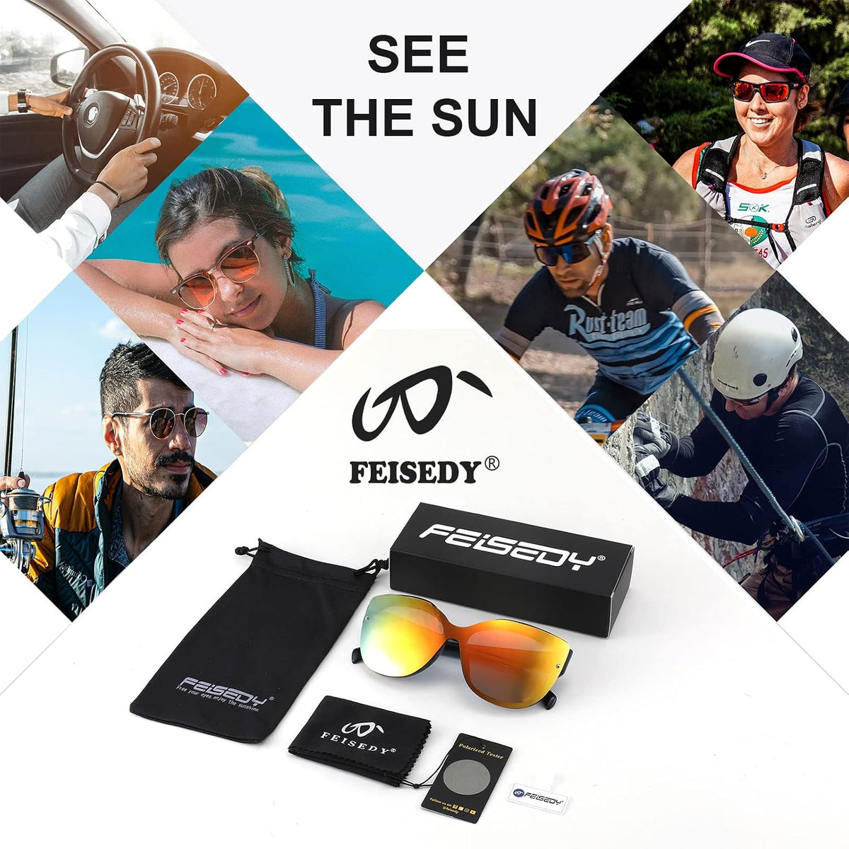 ÉÌƷͼƬ 23 | B09LTWN7GK | FEISEDY Cat Eye Sunglasses Polarized for Women Men£¬Rimless Mirrored Sunglasses, Oversized, Trendy Retro Sun Glasses B2796