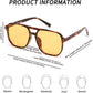 商品图片 38 | B09J8999GR | FEISEDY Retro Square Aviator Sunglasses Women Men 70s Vintage Trendy Plastic Frame Sun Glasses B2835