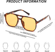 ÉÌƷͼƬ 32 | B0B3XKHTR1 | FEISEDY Retro Square Aviator Sunglasses Women Men 70s Vintage Trendy Plastic Frame Sun Glasses B2835