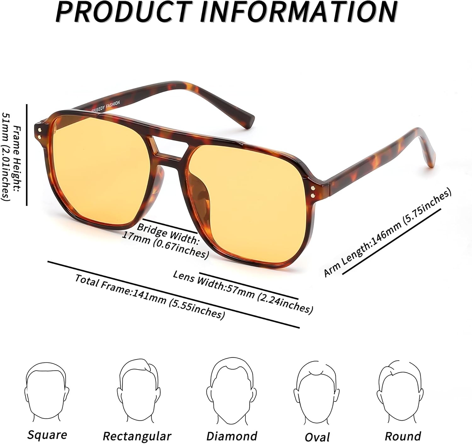 商品图片 38 | B09J8999GR | FEISEDY Retro Square Aviator Sunglasses Women Men 70s Vintage Trendy Plastic Frame Sun Glasses B2835