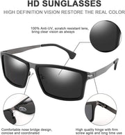 ÉÌƷͼƬ 4 | B08NWWZK7V | FEISEDY Polarized Sunglasses Rectangular Metal Ultra Lightweight Men's Sunglasses B2704