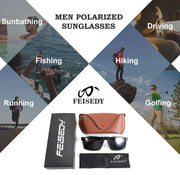 ÉÌƷͼƬ 7 | B08NWWZK7V | FEISEDY Polarized Sunglasses Rectangular Metal Ultra Lightweight Men's Sunglasses B2704