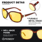 商品图片 10 | B081YY5RM3 | FEISEDY Classic Womens Night Glasses Driving Anti Glare Wrap Around Yellow Sunglasses B2548
