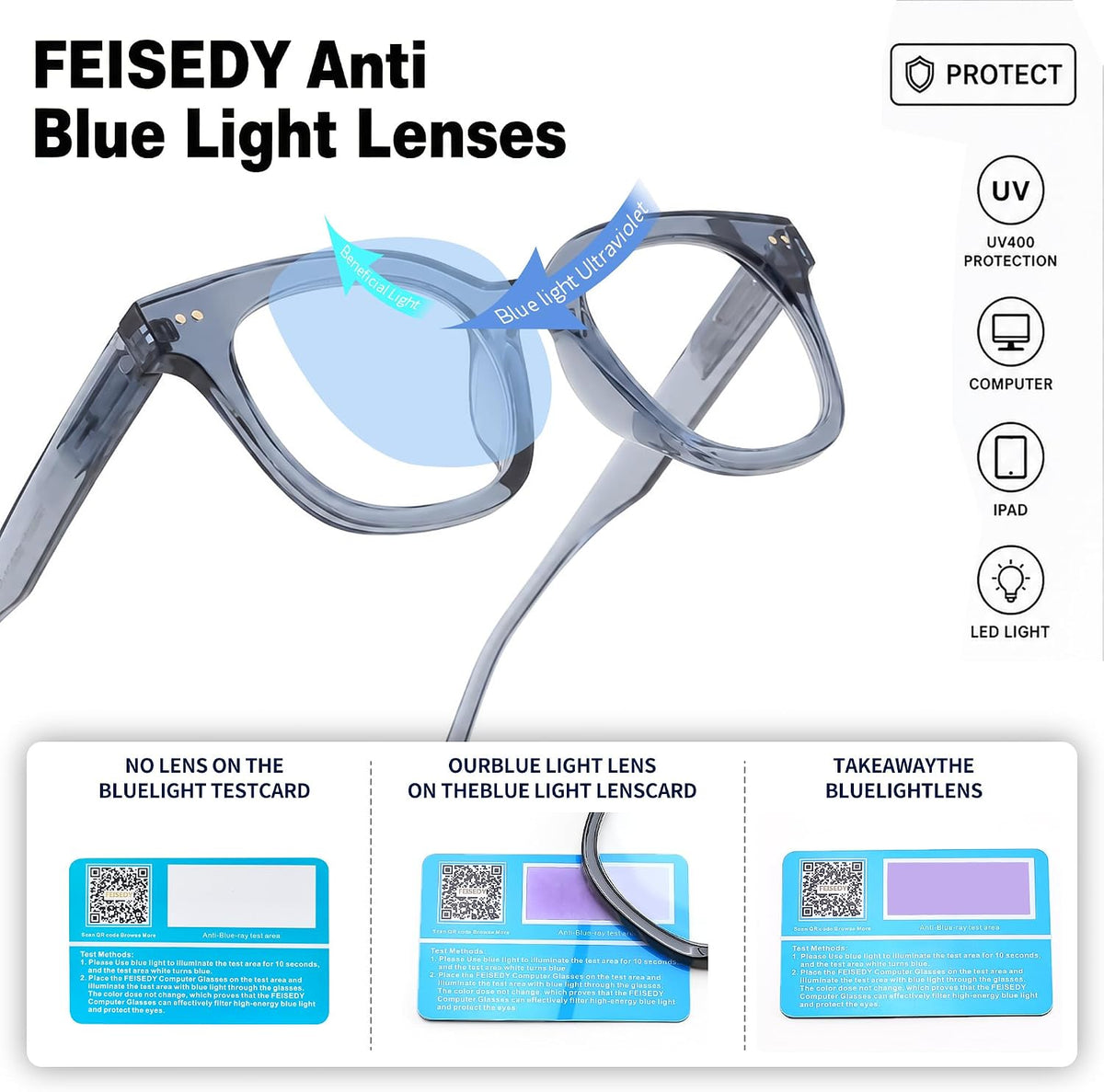 商品图片 25 | B0HCTFJTY2 | FEISEDY Blue Light Blocking Reading Glasses for Women Men B0401