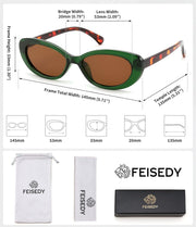 ÉÌƷͼƬ 30 | B0H2YQ7P2Y | FEISEDY Women Vintage Oval Cat Eye Sunglasses, Retro Narrow Shades B0459